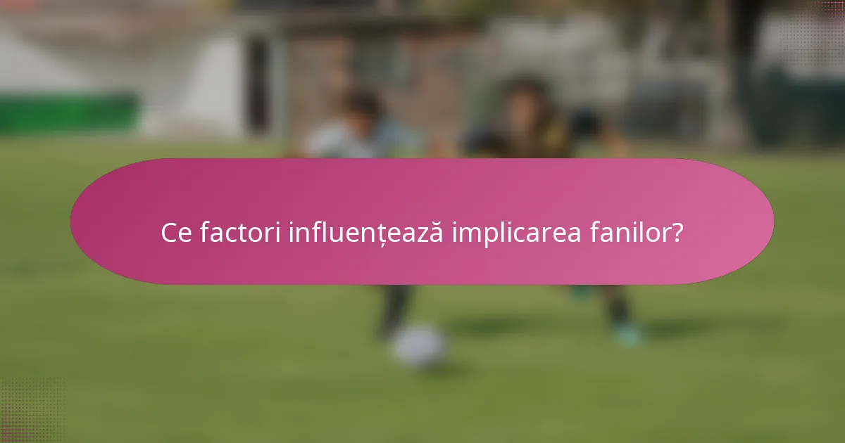 Ce factori influențează implicarea fanilor?