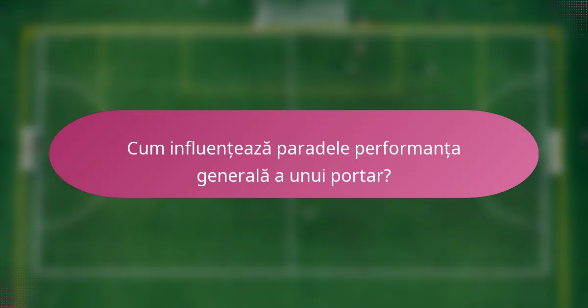Cum influențează paradele performanța generală a unui portar?