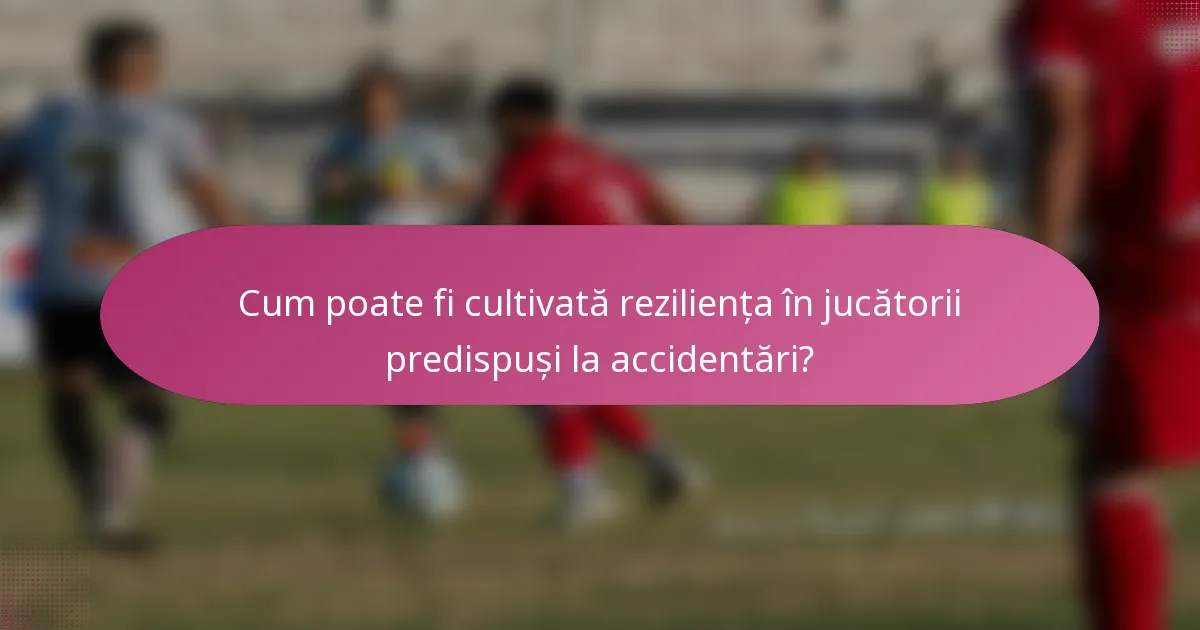 Cum poate fi cultivată reziliența în jucătorii predispuși la accidentări?